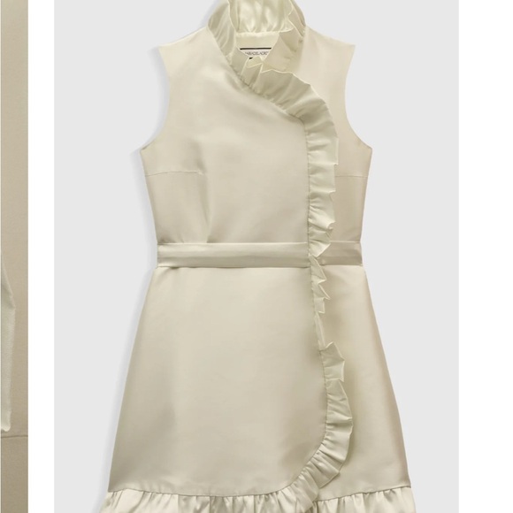 Elegant Cream Ruffle Formal Dress - Picture 1 of 6